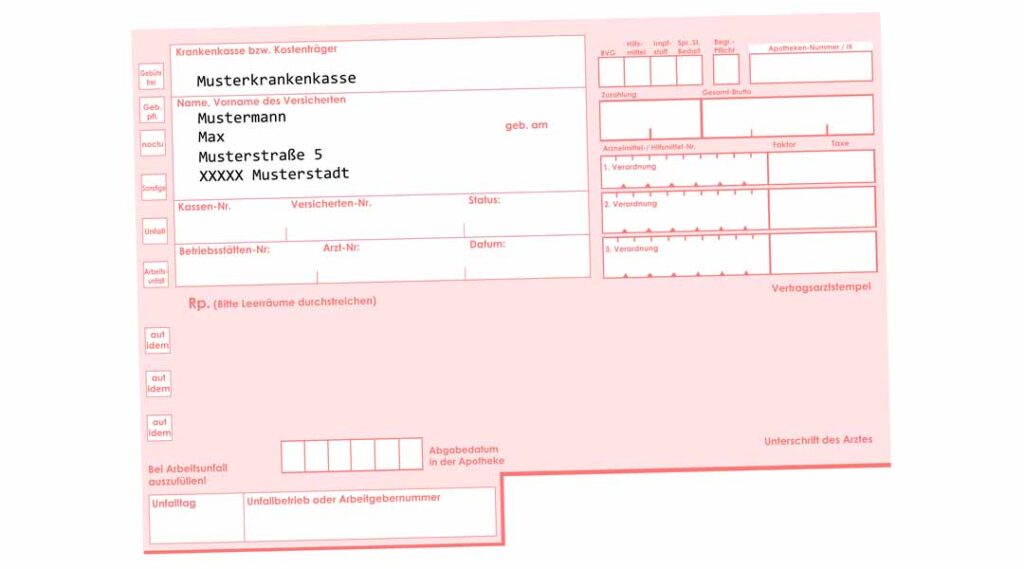 Muster Rezept Arzt, Neukunde