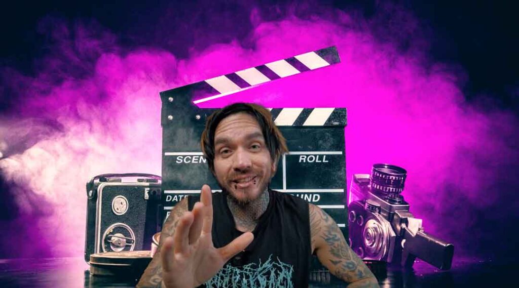 Paolo Phoenix Stoma Blogger vor Videoequipment